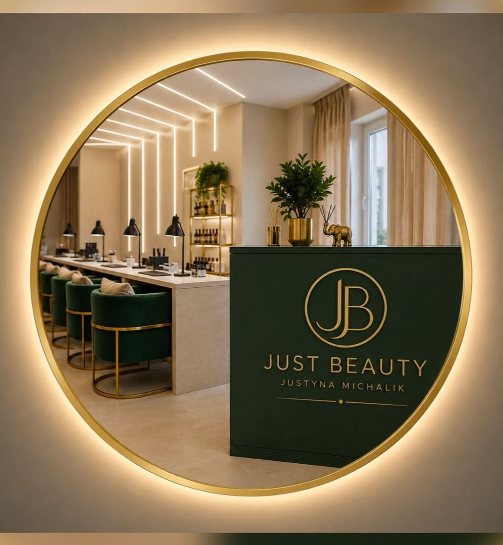 Recepcja z logo Just Beauty
